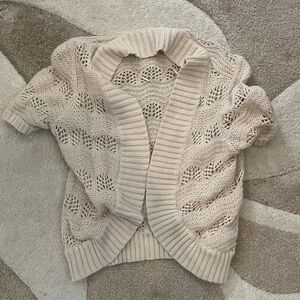 St. John's Bay Cream Cardigan Sweater with Intricate Knit Design
